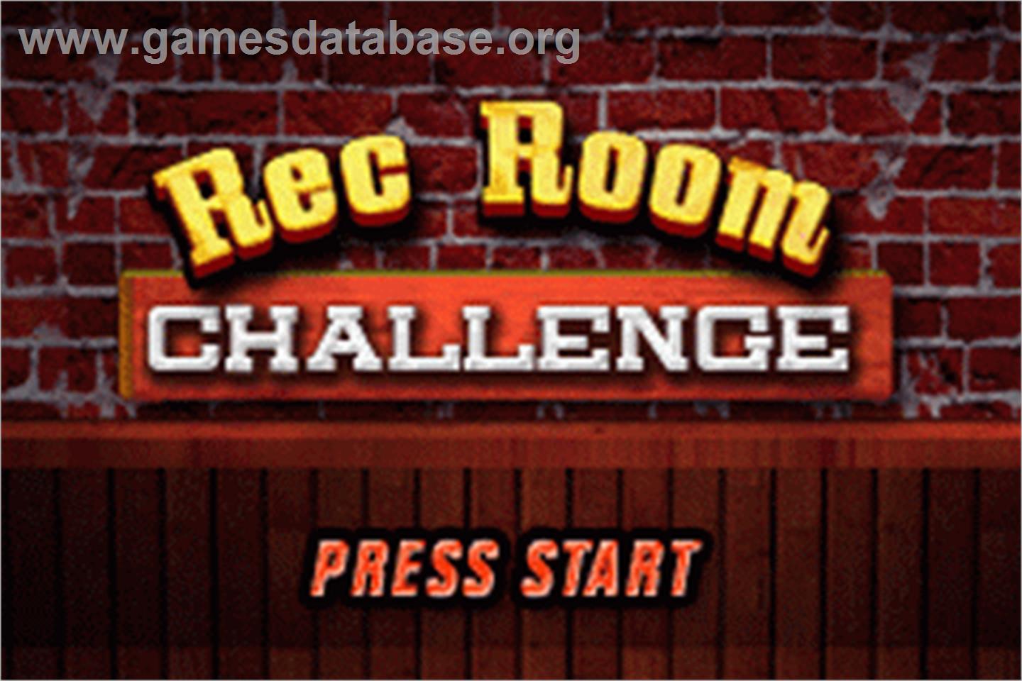 Majesco's Rec Room Challenge - Nintendo Game Boy Advance - Artwork - Title Screen