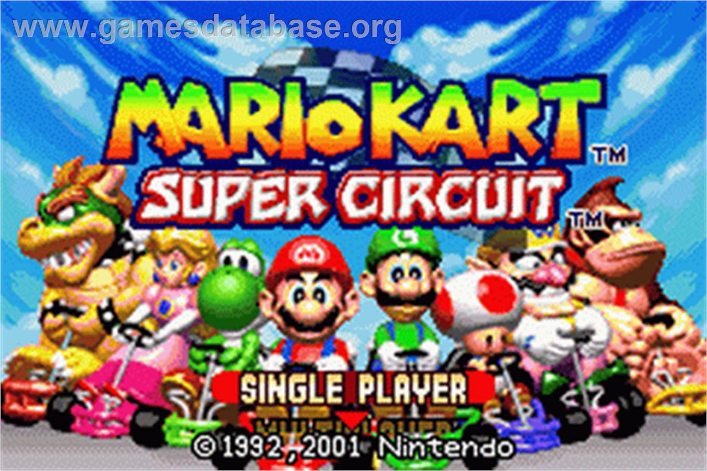 Mario Kart - Super Circuit - Nintendo Game Boy Advance - Artwork - Title Screen