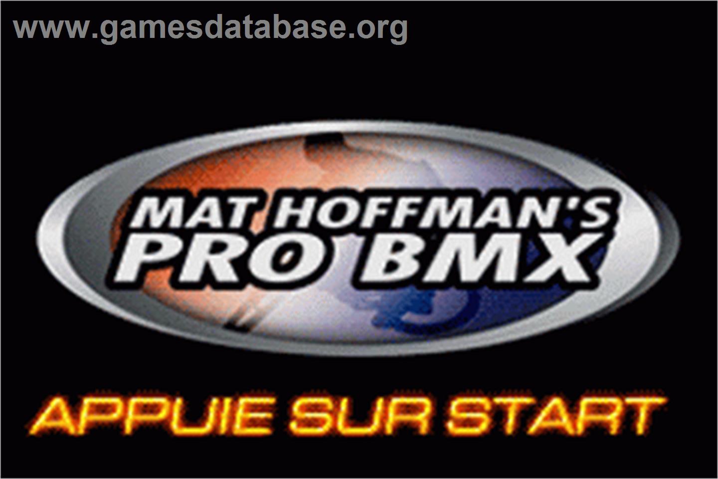 Mat Hoffman's Pro Bmx - Nintendo Game Boy Advance - Artwork - Title Screen