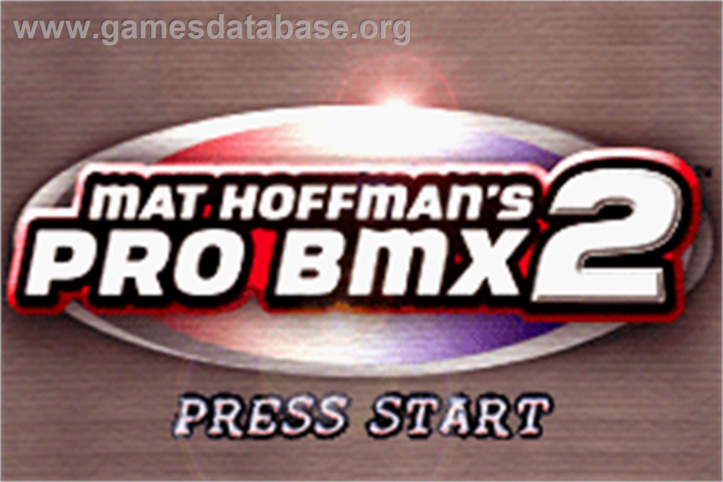 Mat Hoffman's Pro Bmx 2 - Nintendo Game Boy Advance - Artwork - Title Screen