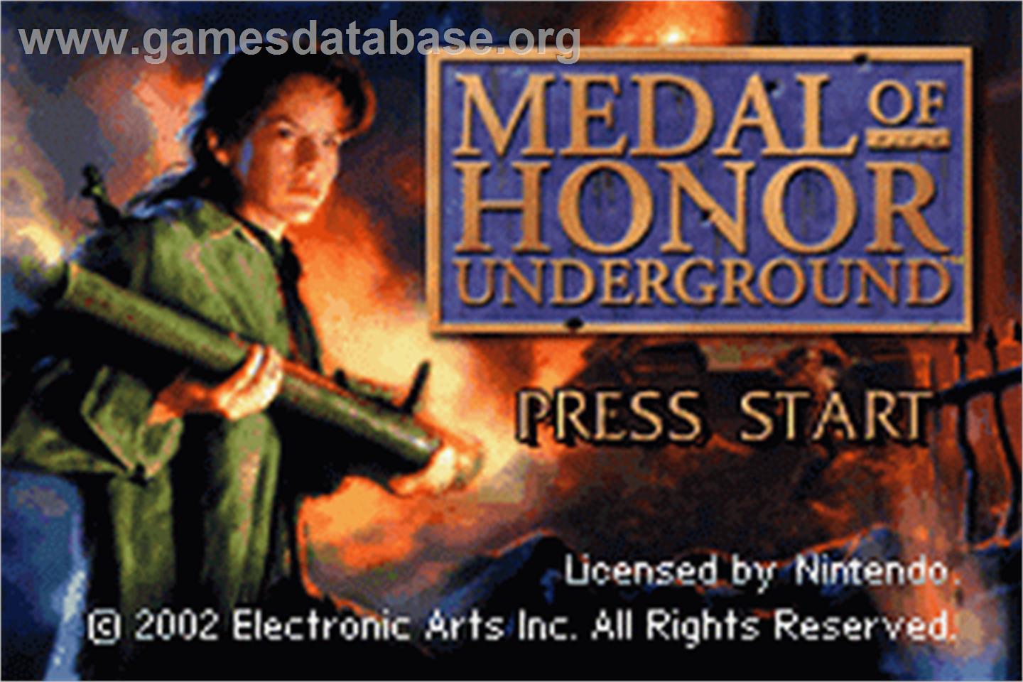 Medal of Honor: Underground - Nintendo Game Boy Advance - Artwork - Title Screen