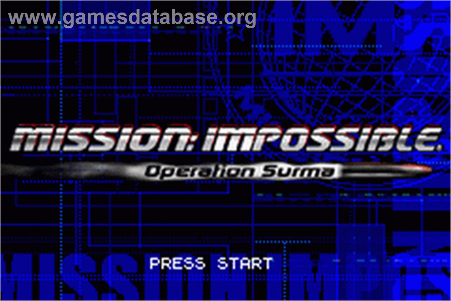 Mission Impossible: Operation Surma - Nintendo Game Boy Advance - Artwork - Title Screen