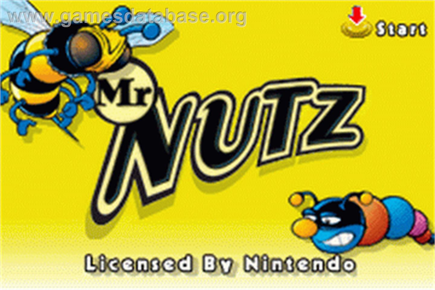 Mr. Nutz - Nintendo Game Boy Advance - Artwork - Title Screen