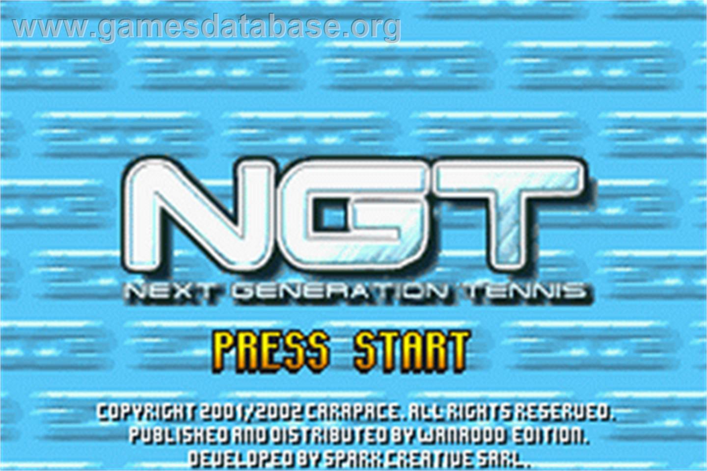 Next Generation Tennis - Nintendo Game Boy Advance - Artwork - Title Screen