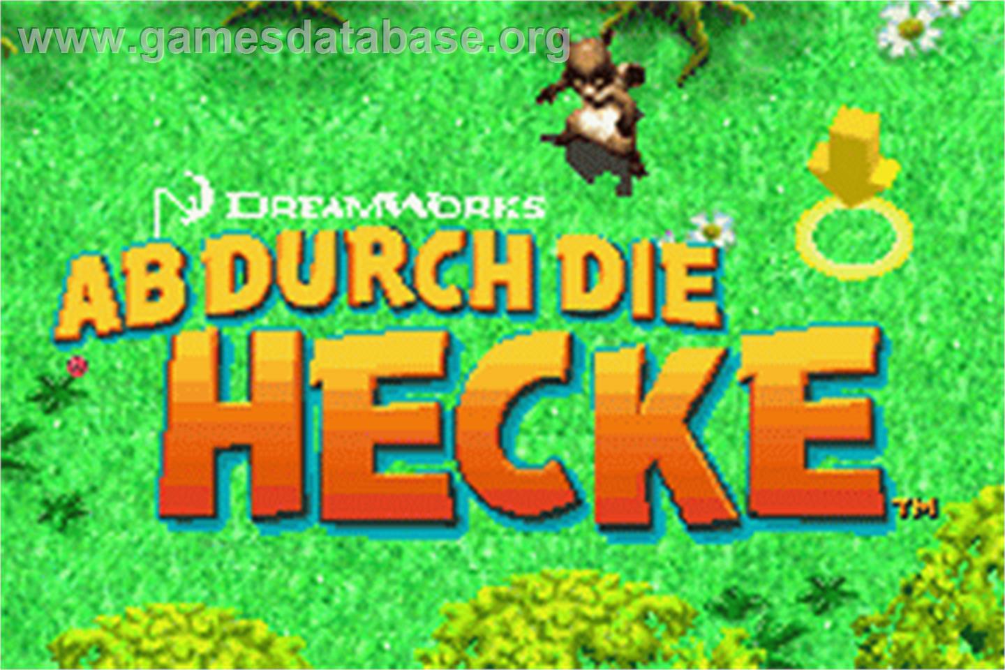 Over The Hedge - Nintendo Game Boy Advance - Artwork - Title Screen