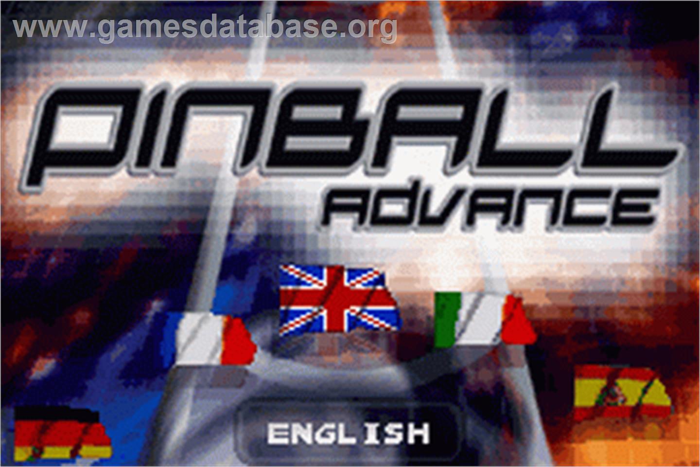 Pinball Advance - Nintendo Game Boy Advance - Artwork - Title Screen