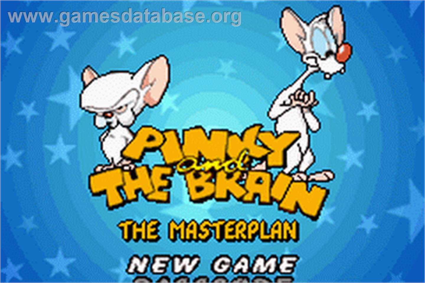 Pinky and the Brain: The Master Plan - Nintendo Game Boy Advance - Artwork - Title Screen