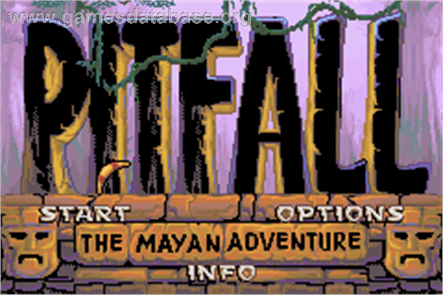 Pitfall - The Mayan Adventure - Nintendo Game Boy Advance - Artwork - Title Screen