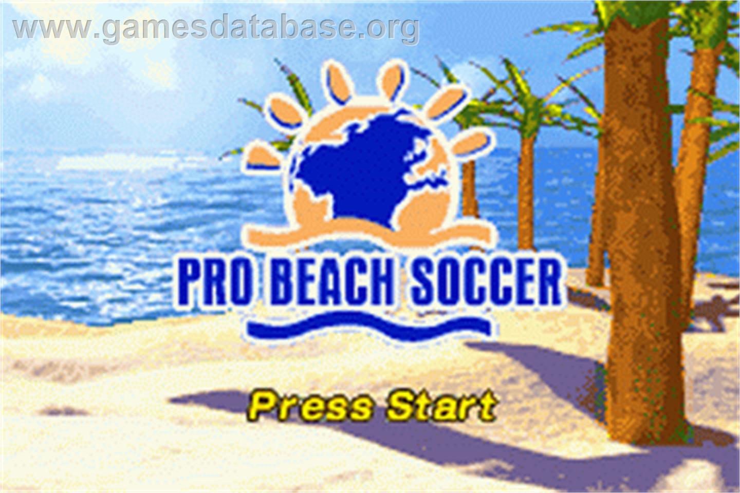Pro Beach Soccer - Nintendo Game Boy Advance - Artwork - Title Screen