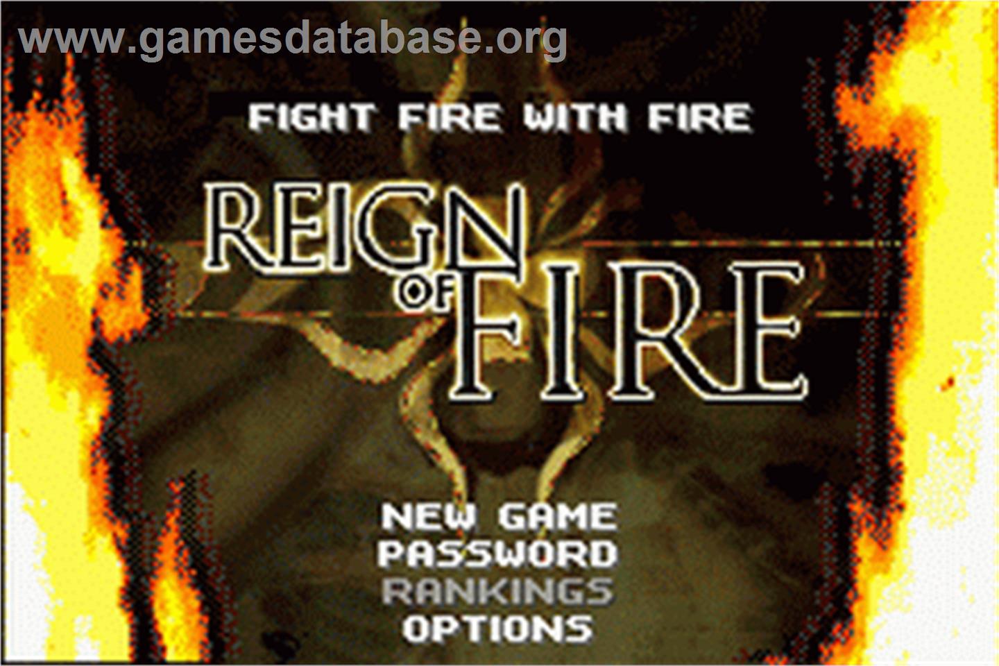Reign Of Fire - Nintendo Game Boy Advance - Artwork - Title Screen