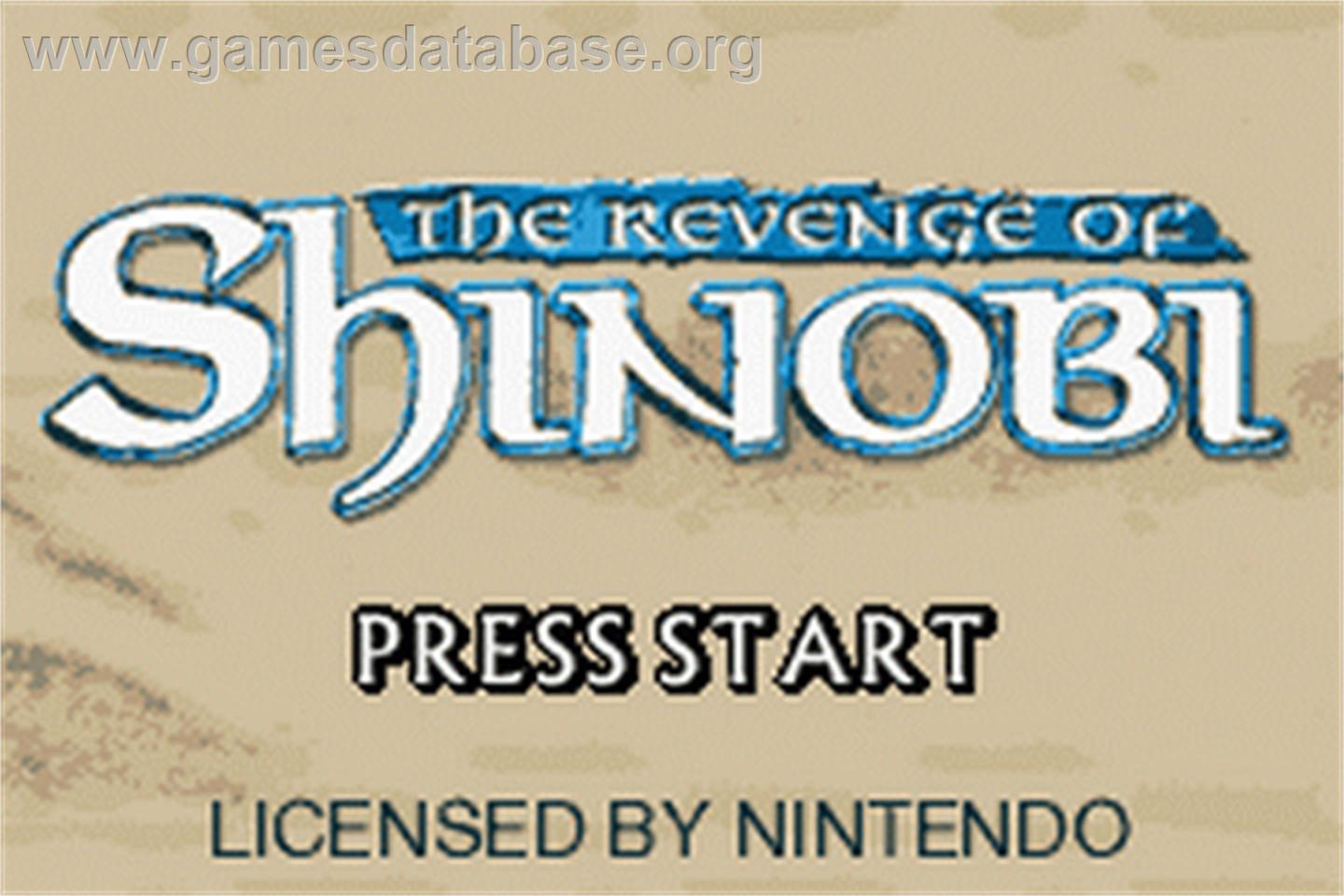 Revenge Of Shinobi, The - Nintendo Game Boy Advance - Artwork - Title Screen