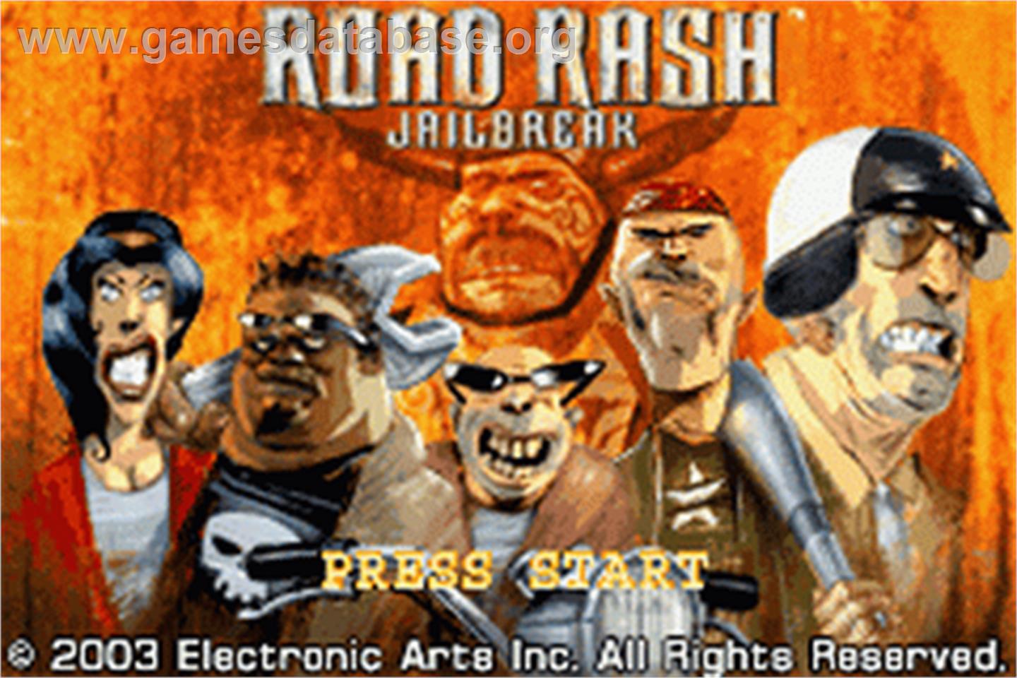 Road Rash - Jailbreak - Nintendo Game Boy Advance - Artwork - Title Screen