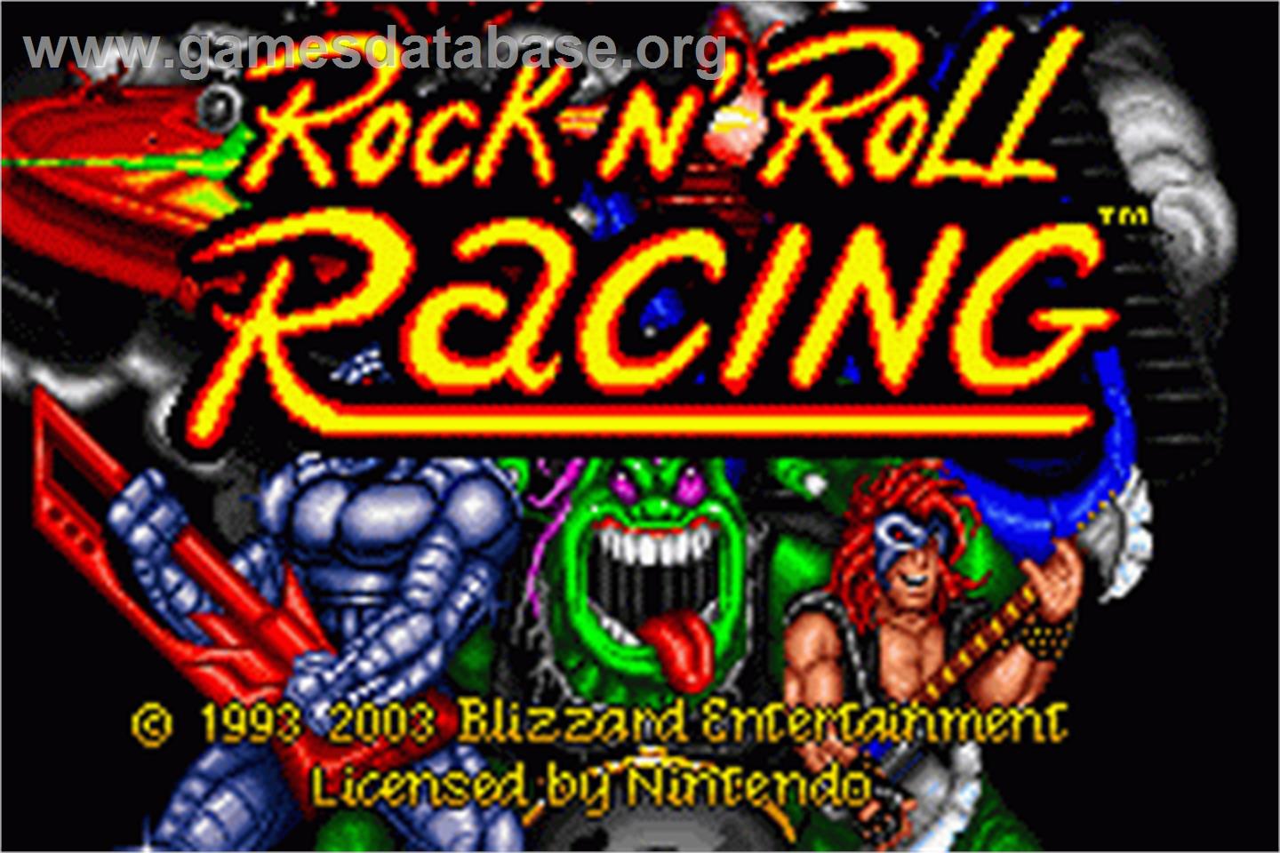 Rock N' Roll Racing - Nintendo Game Boy Advance - Artwork - Title Screen