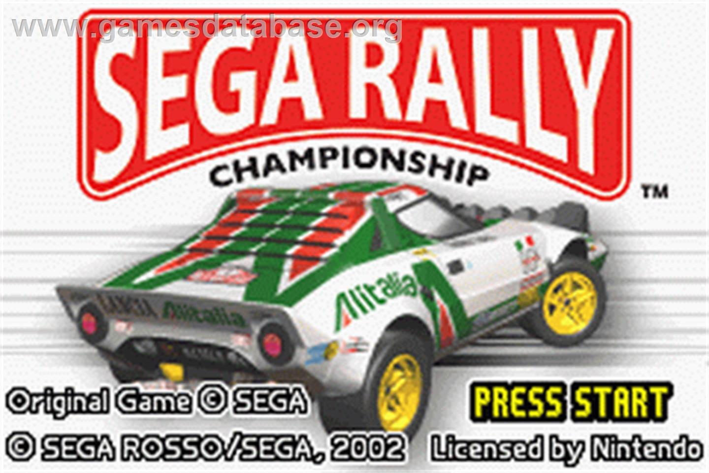Sega Rally Championship - Nintendo Game Boy Advance - Artwork - Title Screen