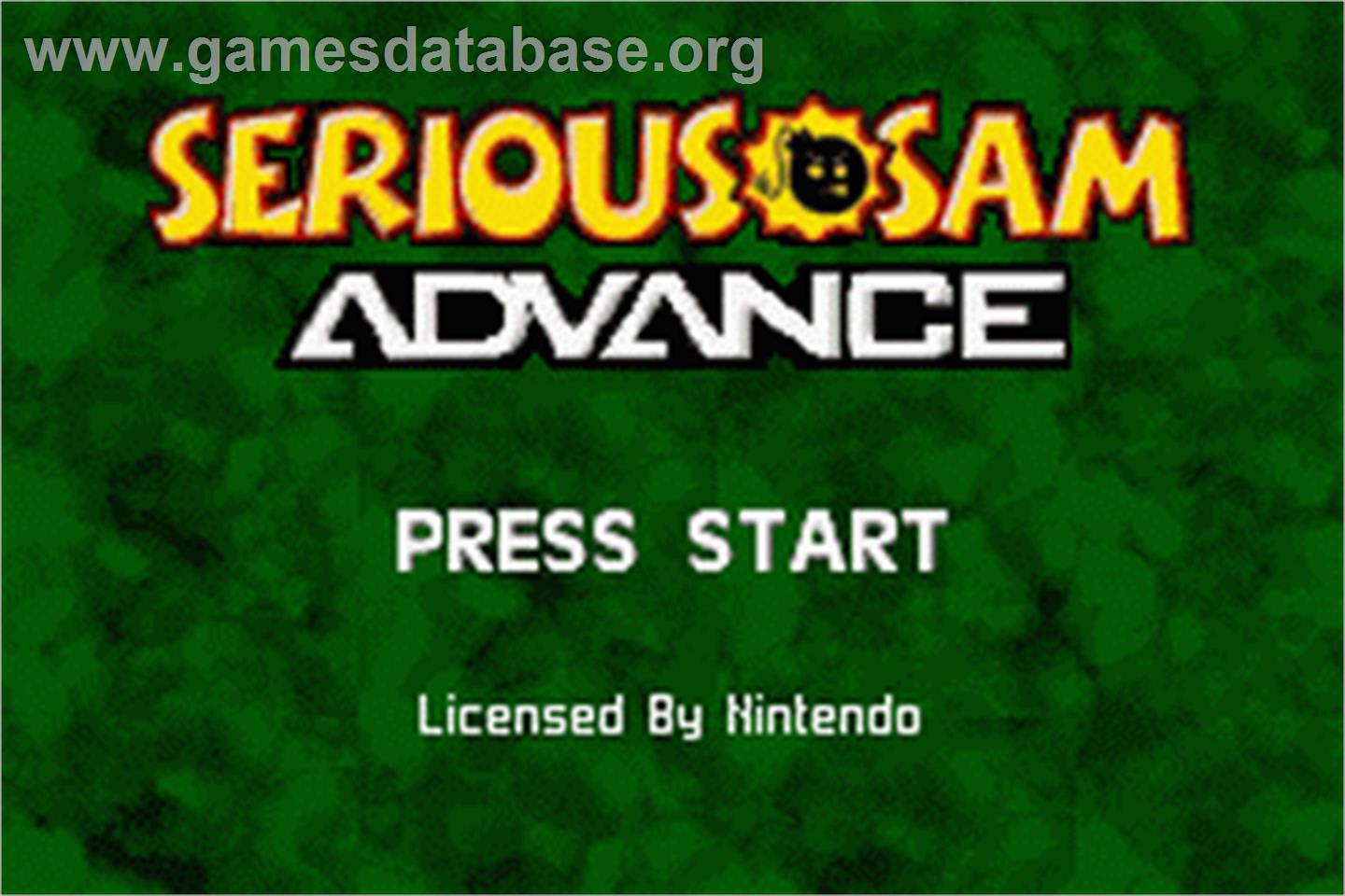 Serious Sam - Nintendo Game Boy Advance - Artwork - Title Screen