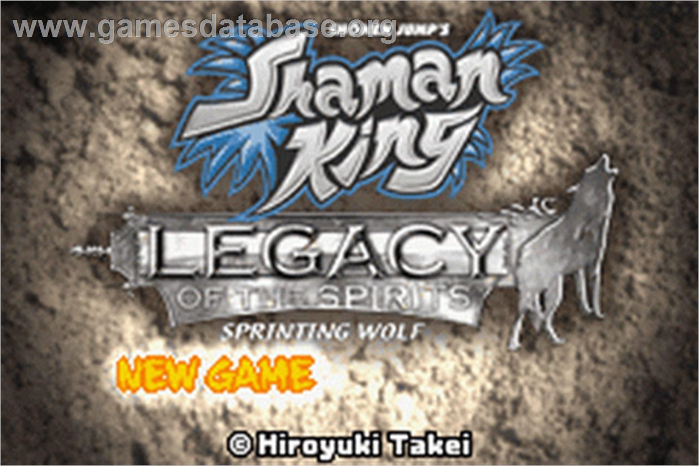 Shaman King - Legacy Of The Spirits - Sprinting Wolf - Nintendo Game Boy Advance - Artwork - Title Screen