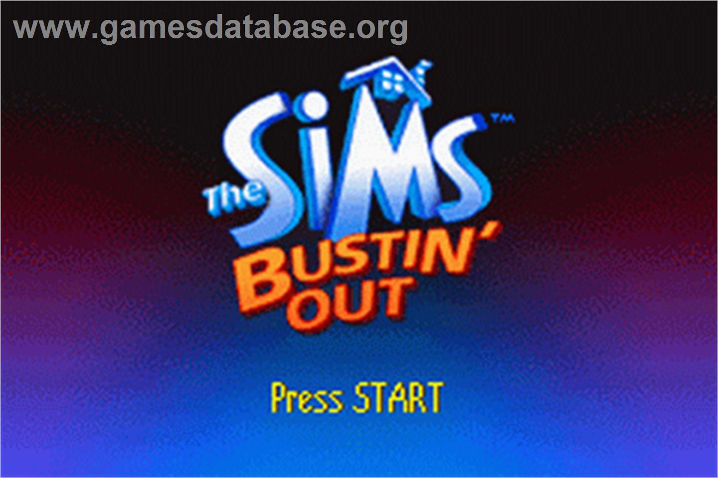 Sims: Bustin' Out - Nintendo Game Boy Advance - Artwork - Title Screen
