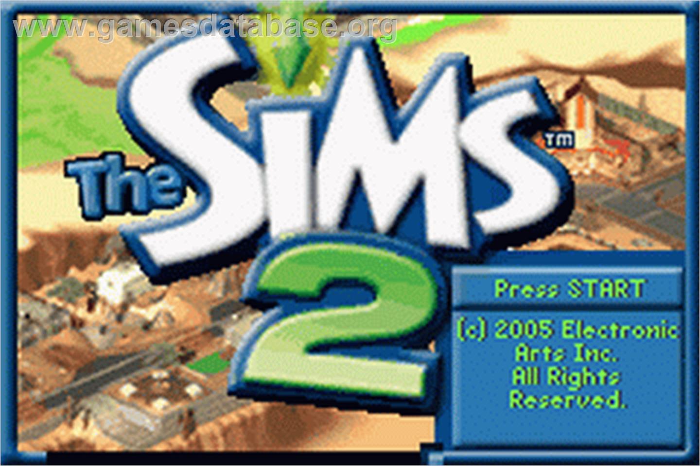 Sims 2 - Nintendo Game Boy Advance - Artwork - Title Screen