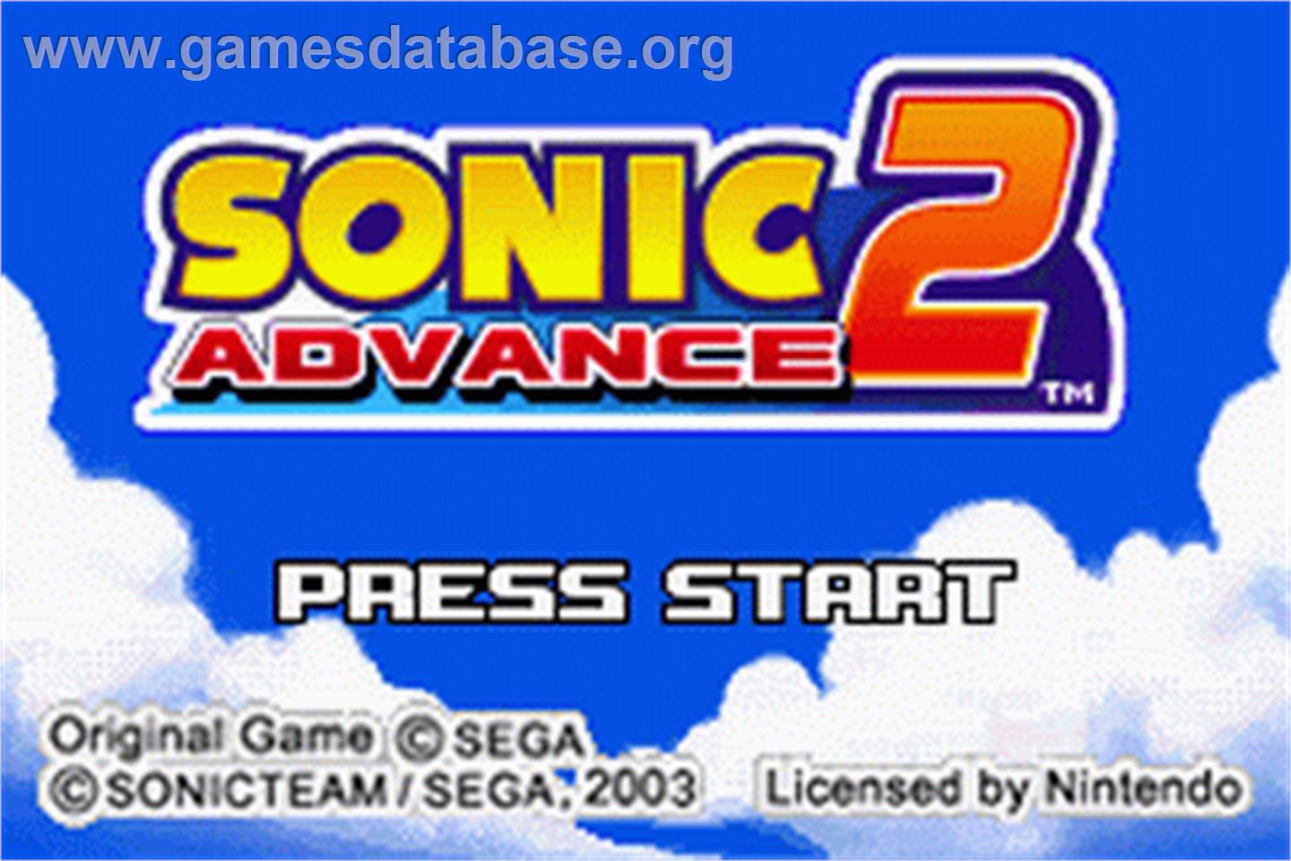 Sonic Advance 2 - Nintendo Game Boy Advance - Artwork - Title Screen