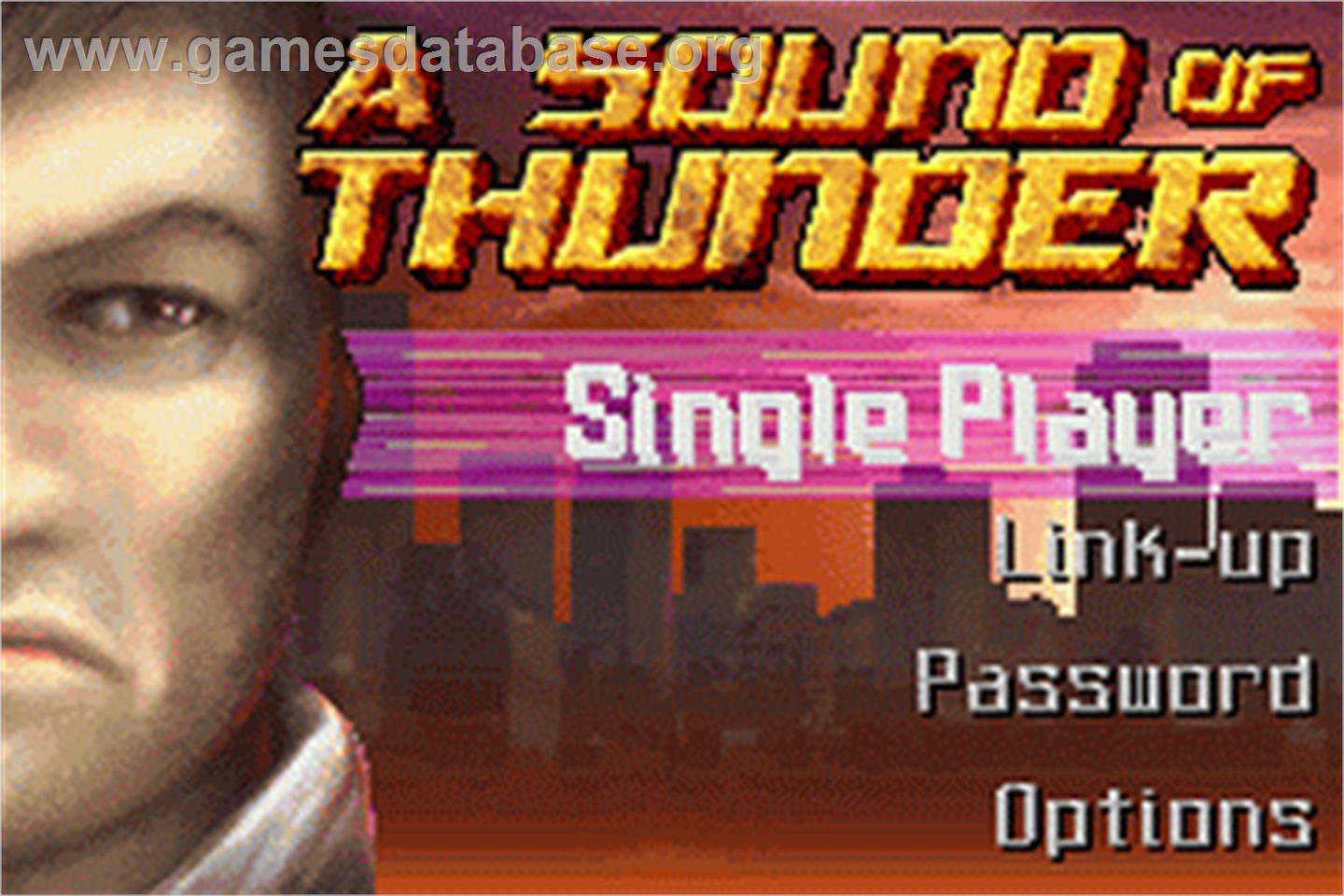 Sound Of Thunder, A - Nintendo Game Boy Advance - Artwork - Title Screen