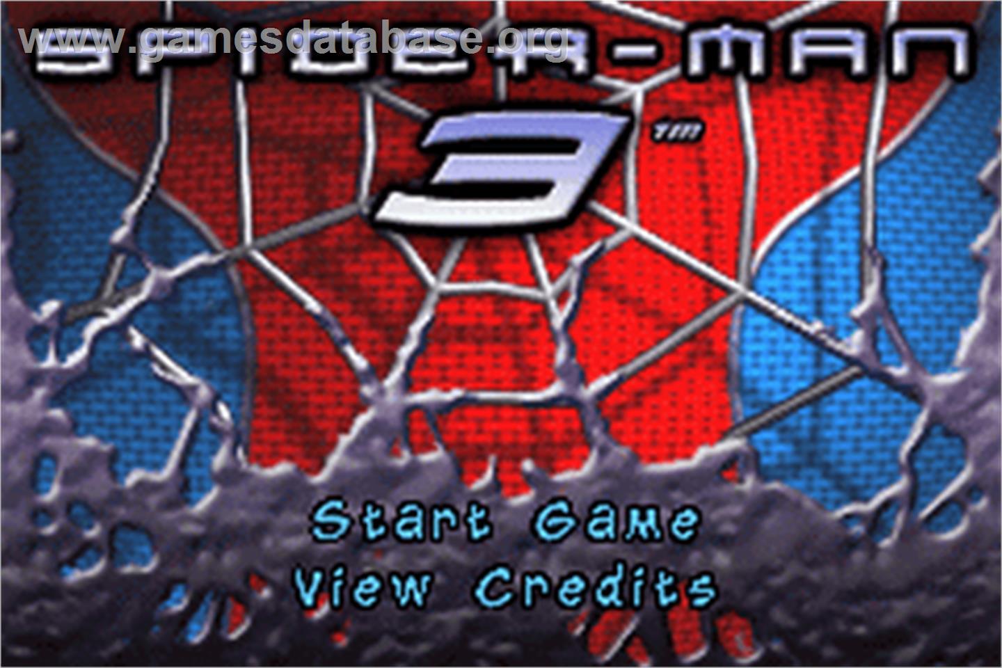 Spider-man 3 - Nintendo Game Boy Advance - Artwork - Title Screen