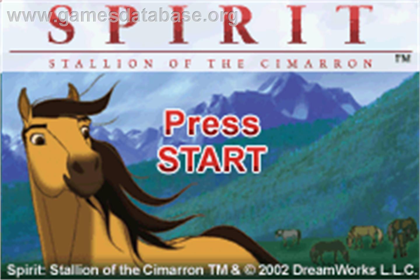 Spirit: Stallion of the Cimarron - Nintendo Game Boy Advance - Artwork - Title Screen