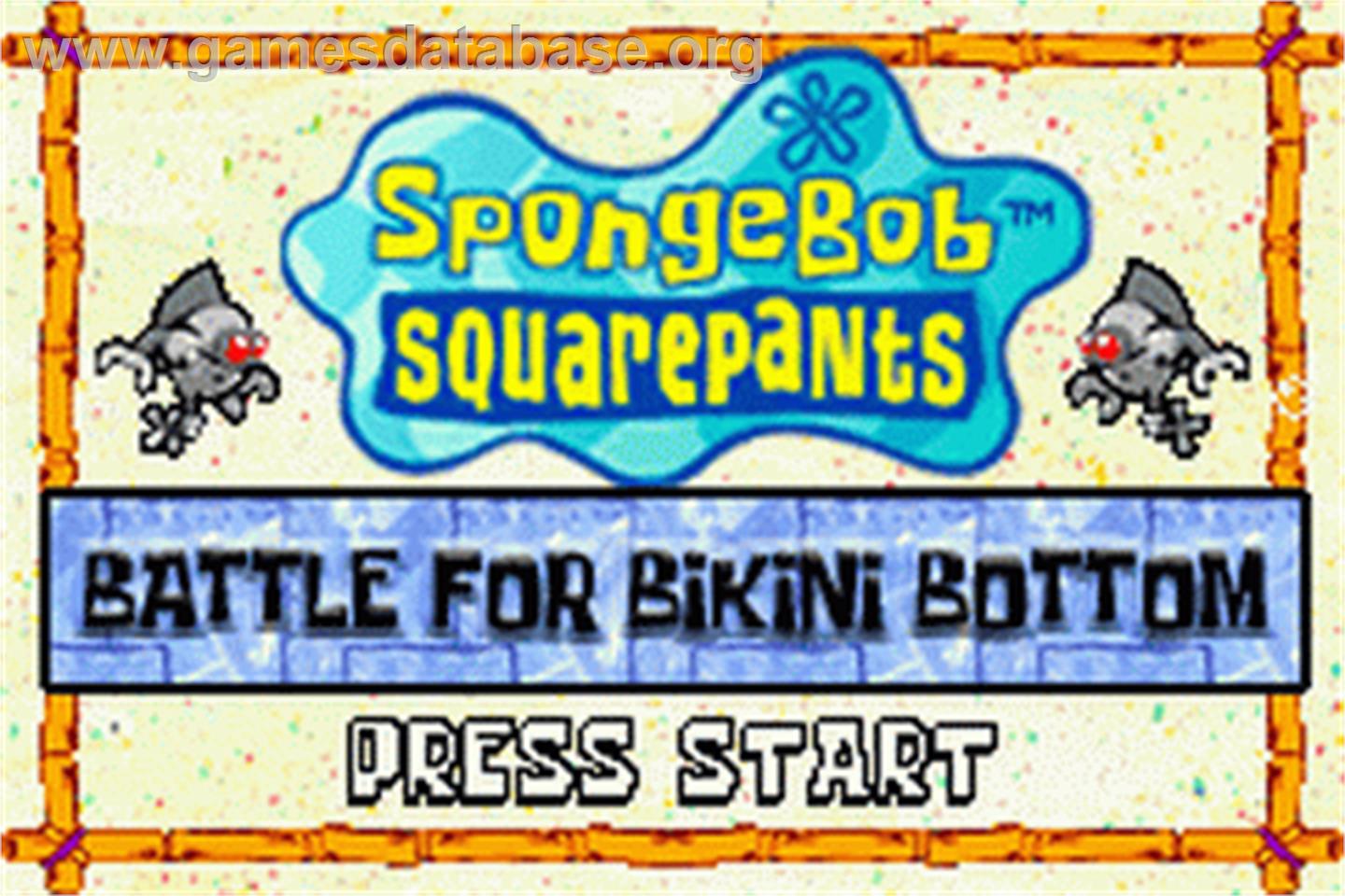 Spongebob Squarepants - Creature From The Krusty Krab - Nintendo Game Boy Advance - Artwork - Title Screen