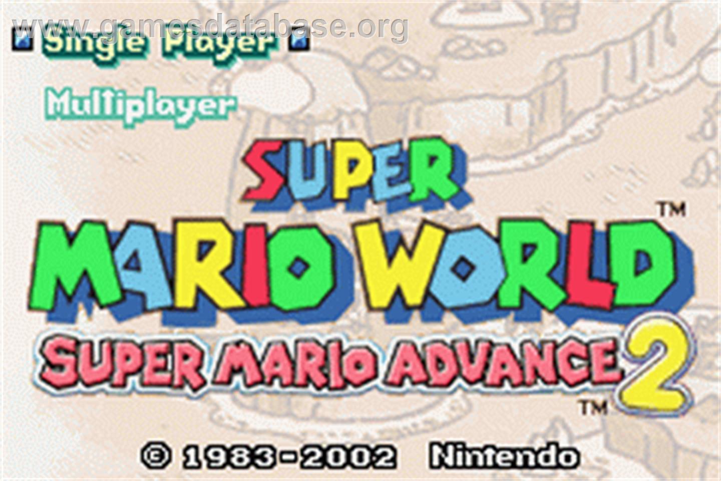 Super Mario World: Super Mario Advance 2 - Nintendo Game Boy Advance - Artwork - Title Screen