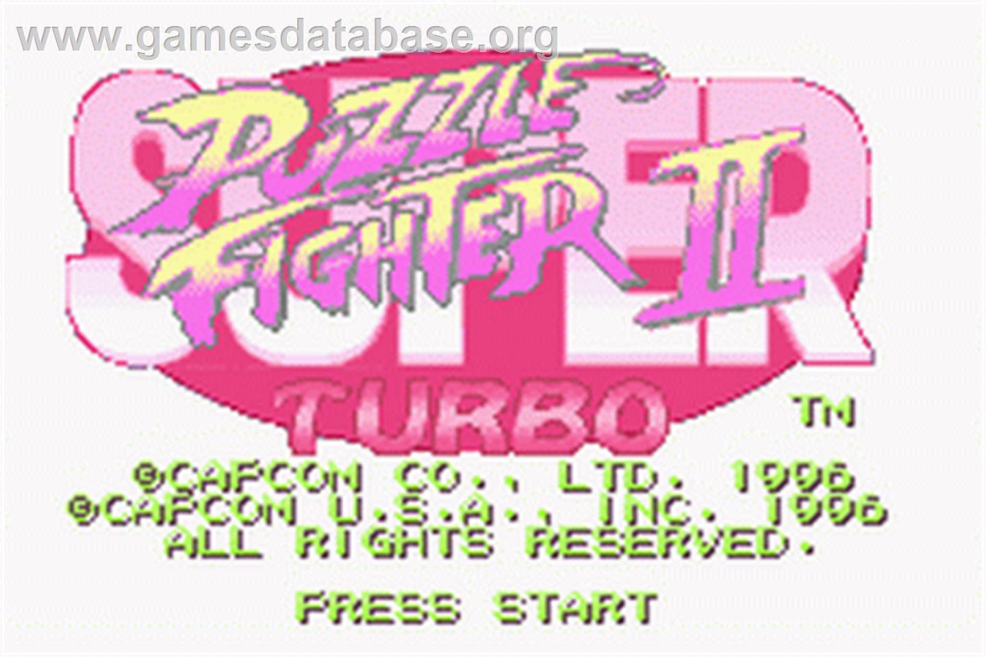 Super Puzzle Fighter II Turbo - Nintendo Game Boy Advance - Artwork - Title Screen
