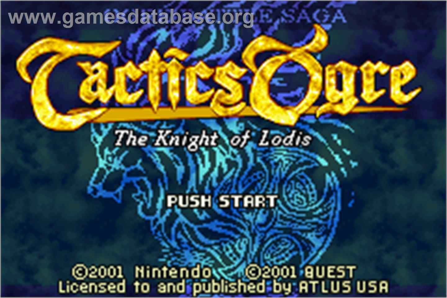 Tactics Ogre - The Knight Of Lodis - Nintendo Game Boy Advance - Artwork - Title Screen