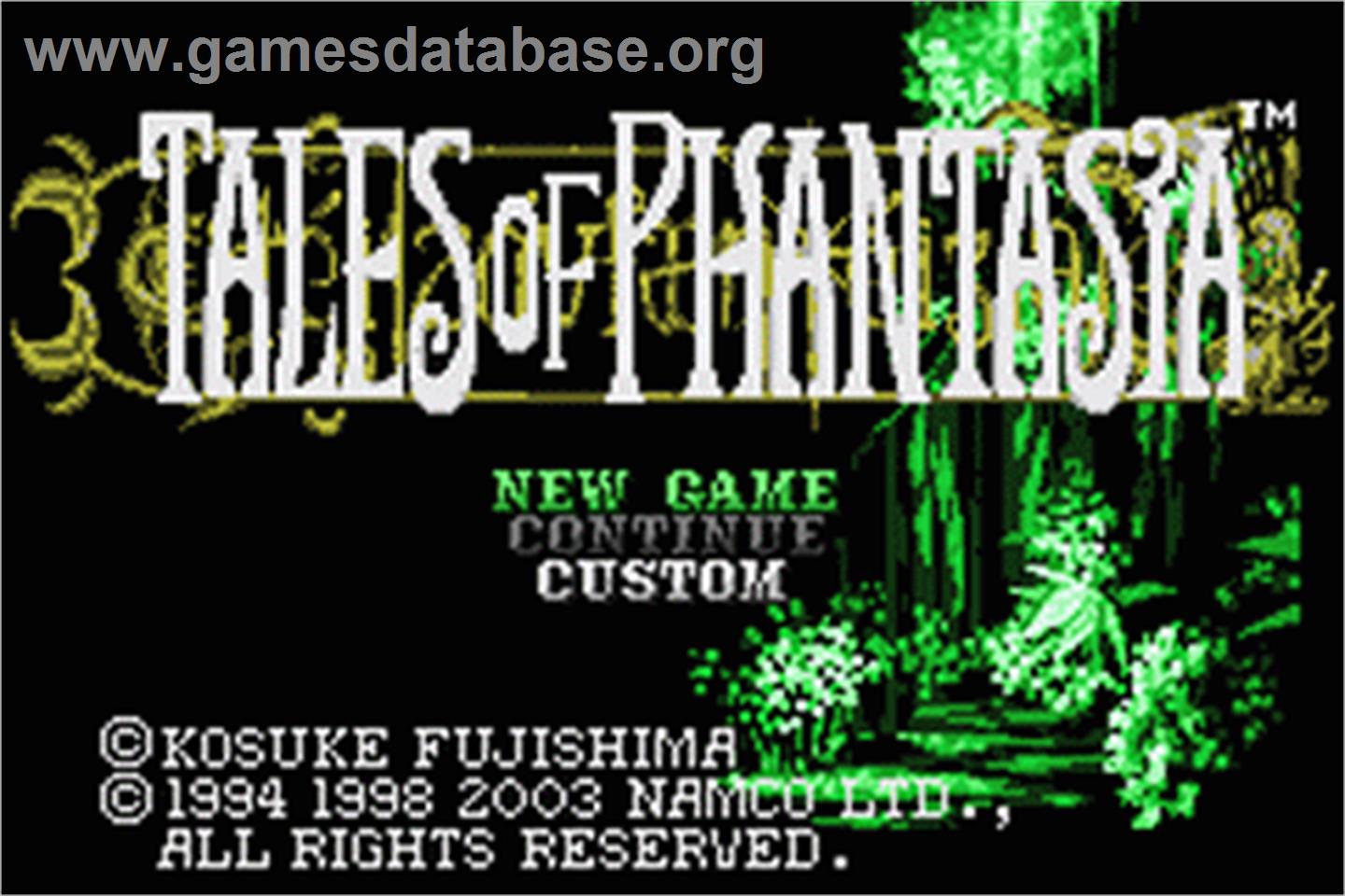 Tales of Phantasia - Nintendo Game Boy Advance - Artwork - Title Screen