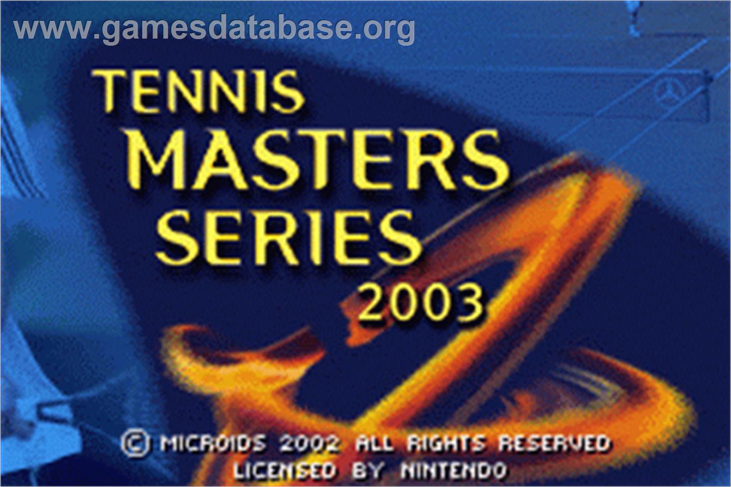 Tennis Masters Series 2003 - Nintendo Game Boy Advance - Artwork - Title Screen