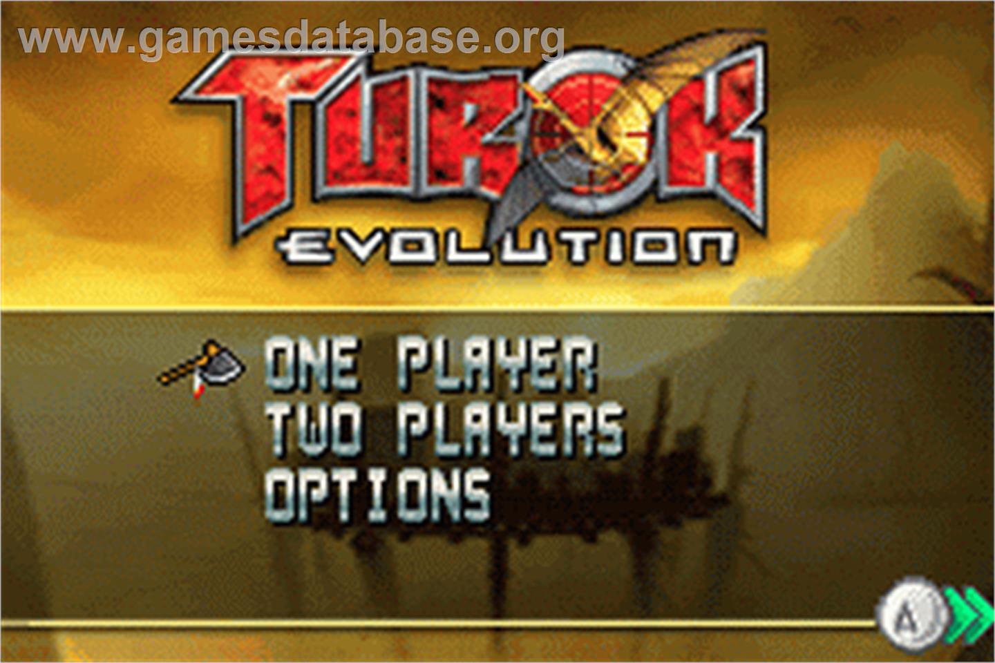 Turok: Evolution - Nintendo Game Boy Advance - Artwork - Title Screen