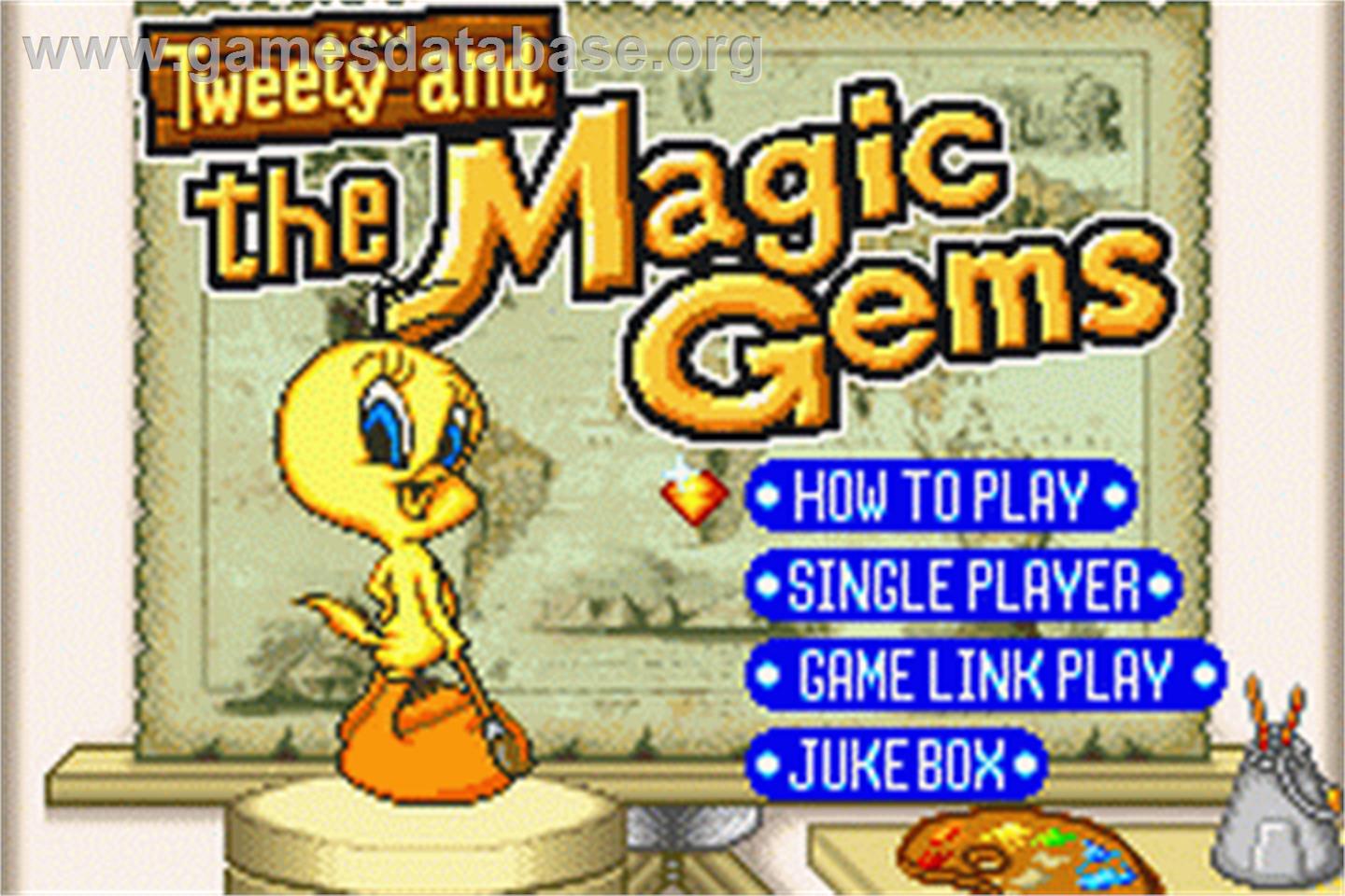 Tweety And The Magic Gems - Nintendo Game Boy Advance - Artwork - Title Screen