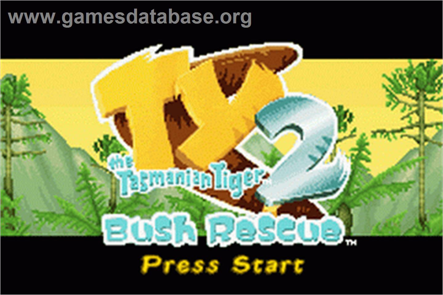 Ty The Tasmanian Tiger 2 - Bush Rescue - Nintendo Game Boy Advance - Artwork - Title Screen