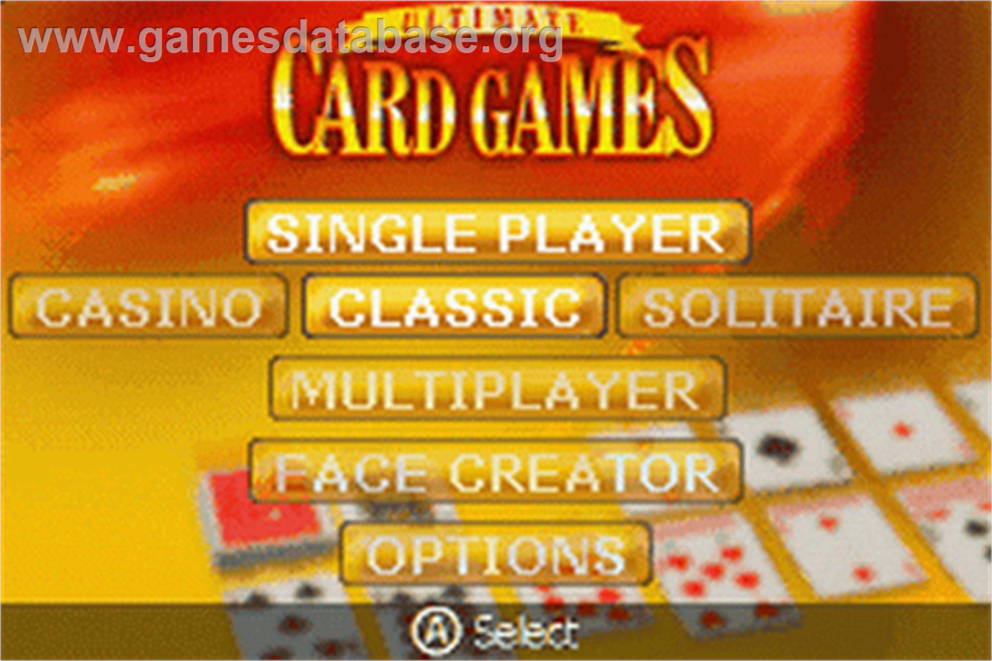 Ultimate Card Games - Nintendo Game Boy Advance - Artwork - Title Screen