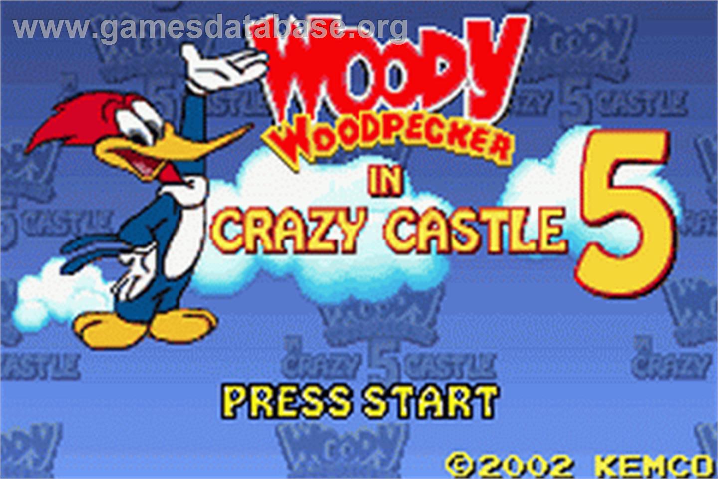 Woody Woodpecker in Crazy Castle 5 - Nintendo Game Boy Advance - Artwork - Title Screen