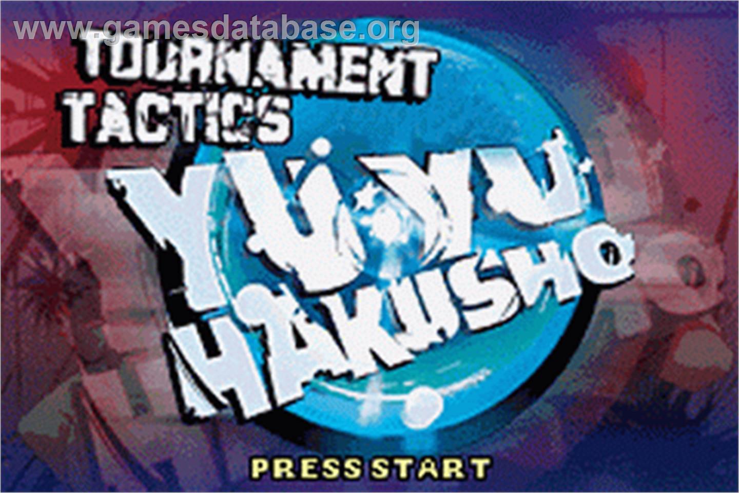 Yu Yu Hakusho - Ghost Files - Tournament Tactics - Nintendo Game Boy Advance - Artwork - Title Screen
