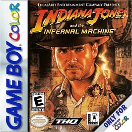 Box cover for Indiana Jones And The Infernal Machine on the Nintendo Game Boy Color.
