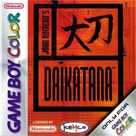 Box cover for John Romero's Daikatana on the Nintendo Game Boy Color.