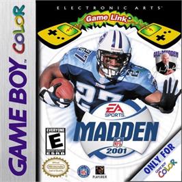 Box cover for Madden NFL 2001 on the Nintendo Game Boy Color.