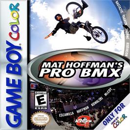 Box cover for Mat Hoffman's Pro Bmx on the Nintendo Game Boy Color.