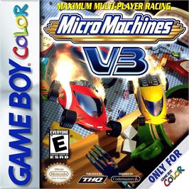 Box cover for Micro Machines V3 on the Nintendo Game Boy Color.