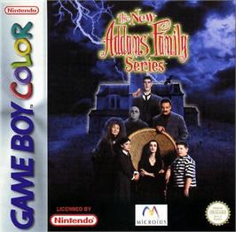 Box cover for New Addams Family Series on the Nintendo Game Boy Color.