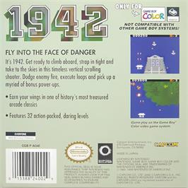 Box back cover for 1942 on the Nintendo Game Boy Color.