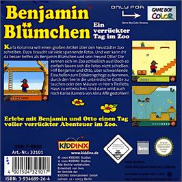 Box back cover for Benjamin Bluemchen - Ein Verrueckter Tag Im Zoo on the Nintendo Game Boy Color.