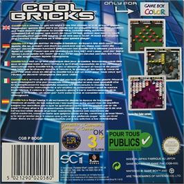 Box back cover for Cool Bricks on the Nintendo Game Boy Color.