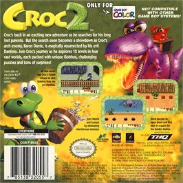 Box back cover for Croc 2 on the Nintendo Game Boy Color.