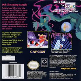 Box back cover for Dragon's Lair on the Nintendo Game Boy Color.