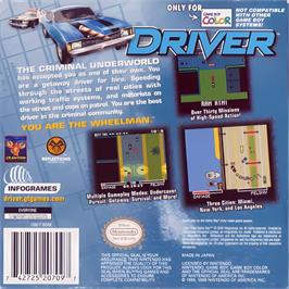 Box back cover for Driver - You Are The Wheelman on the Nintendo Game Boy Color.